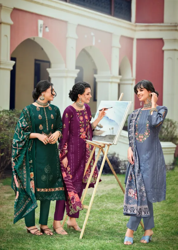 Unstitched_Pakistani_Suit_Pure_Cotton_Dress_Material_Bottle_Green__Embroidered_Salwar_Kameez