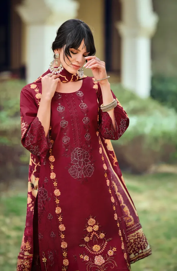Unstitched_Pakistani_Suit_Pure_Cotton_Dress_Material_Maroon__Embroidered_Salwar_Kameez