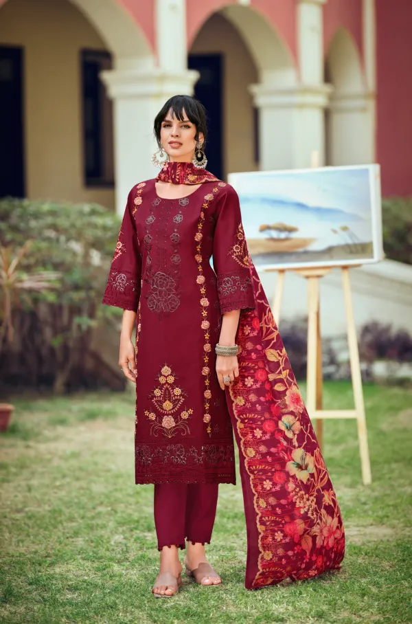 Unstitched_Pakistani_Suit_Pure_Cotton_Dress_Material_Maroon__Embroidered_Salwar_Kameez