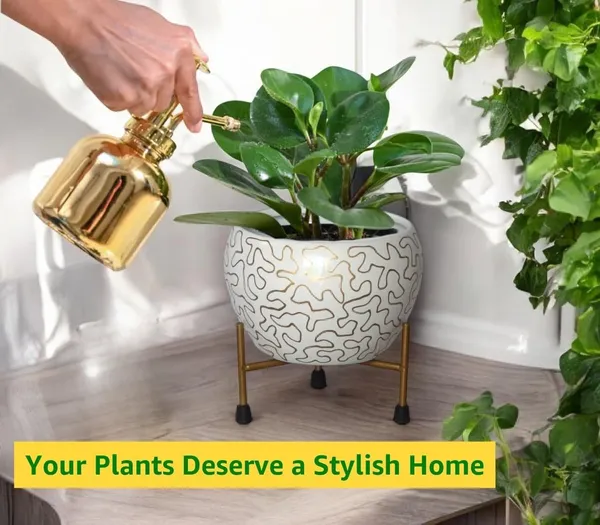 Metal_Contemporary_Abstract_Pattern_Indoor_Planter_With_Stand