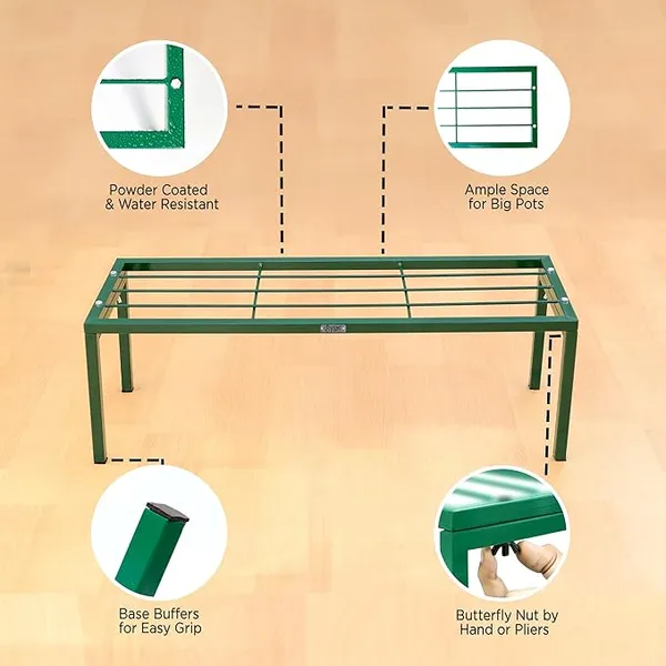 Metal_Green_Powder_Coated_Solid_Outdoor_Plant_Stand