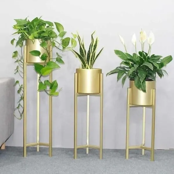 Metal_Gold_Cylindrical_Indoor_Garden_Planter_With_Stand_Set_Of_3