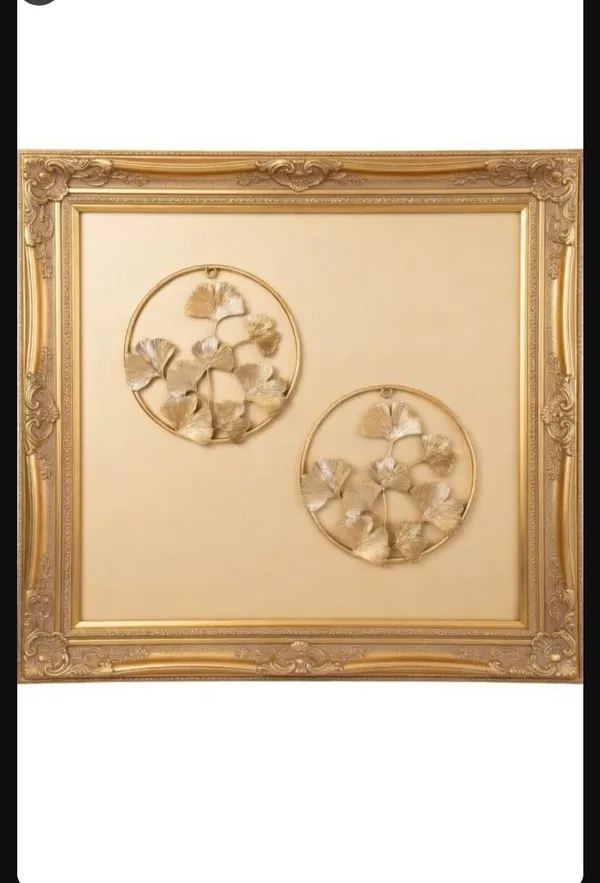 Metal_Gold_Ginkgo_Leaf_Circular_Wall_Decor_Set_Of_2