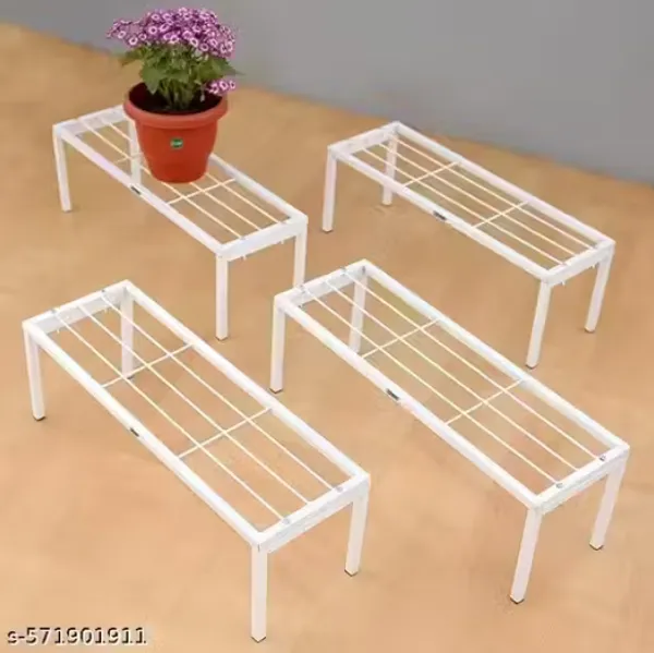 Metal_White_Powder_Coated_Solid_Outdoor_Plant_Stand