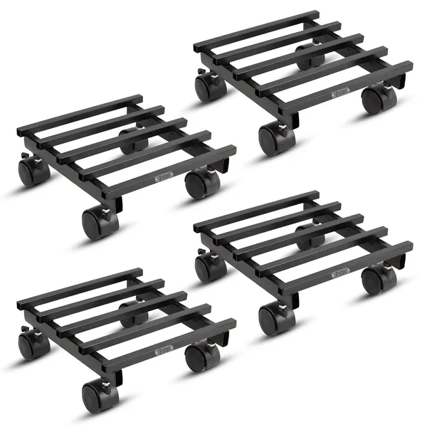 Metal_Black_Round_Rolling_Plant_Caddy_With_Wheels_Pack_Of_2