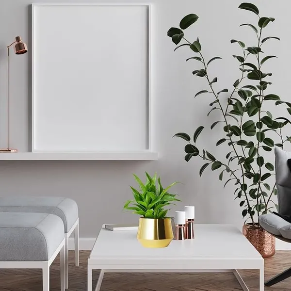 Metal_Modern_Solid_Gold_Tapered_Indoor_Planter_Pot