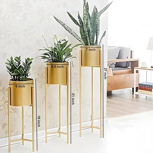 Metal_Gold_Cylindrical_Indoor_Garden_Planter_With_Stand_Set_Of_3