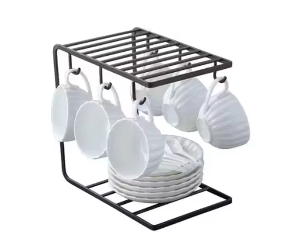 Metal_Modern_Solid_Cup_Saucer_Holder_Stand_With_6_Hooks