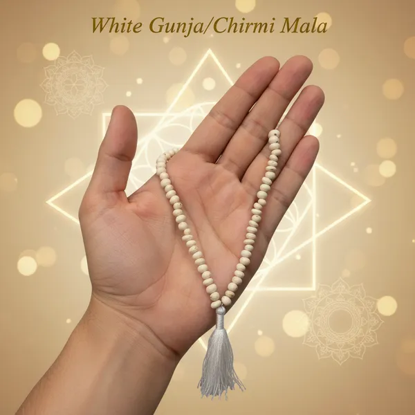 White_Chirmi_Gunja_Mala_For_Unisex