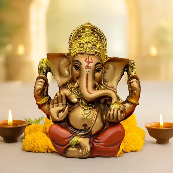 Red_Golden_Ganesh_Ji_Murti_Riddhi_Siddhi_Roop