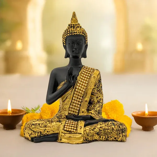 Grey_Meditating_Buddha_Murti_For_Unisex