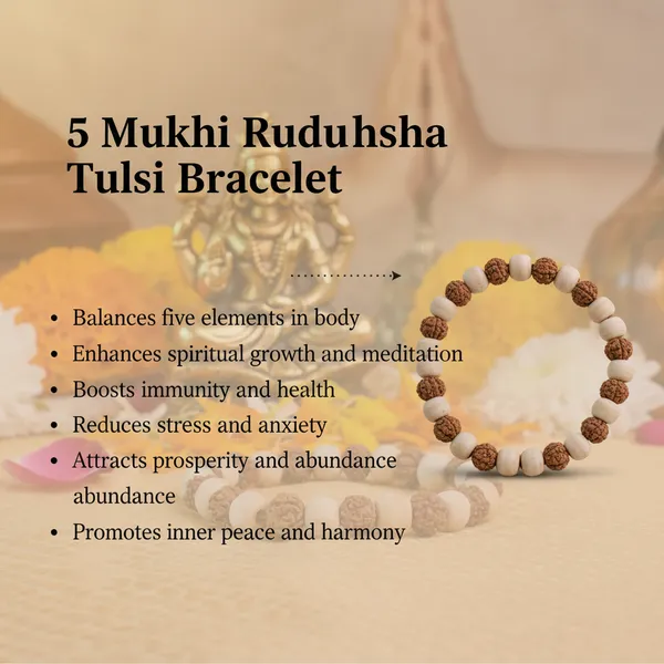5_Mukhi_Rudraksha_Tulsi_Bracelet