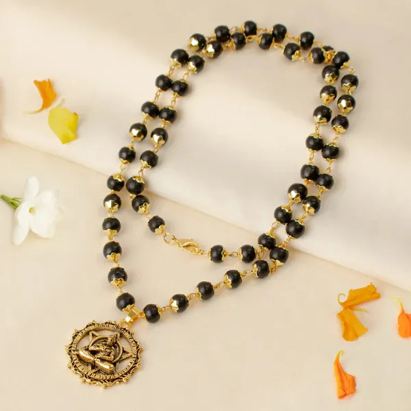 Gold_Plated_Karungali_Mala_With_Hanuman_Kavach_Pendant