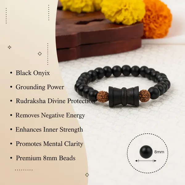Rudraksha_Karungali_Healing_Bracelet_With_Damru_8Mm