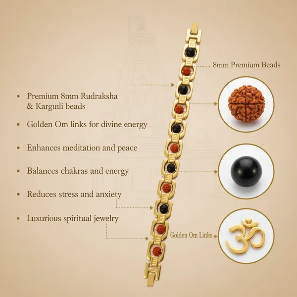 Metal_Rudraksha_And_Karungali_Bracelet_Gold