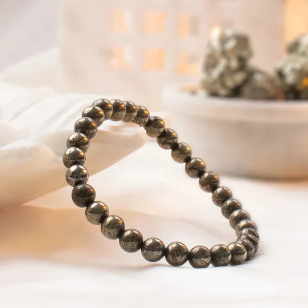 Raw_Pyrite_Bracelet_Women_6Mm_Beads
