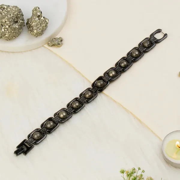 Metal_Raw_Pyrite_Bracelet_Black