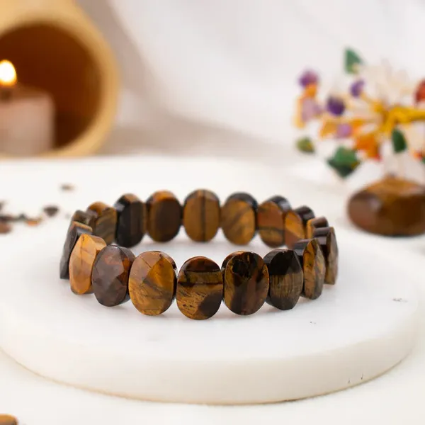 Brown_Tiger_Eye_Flat_Beaded_Bracelet_For_Unisex