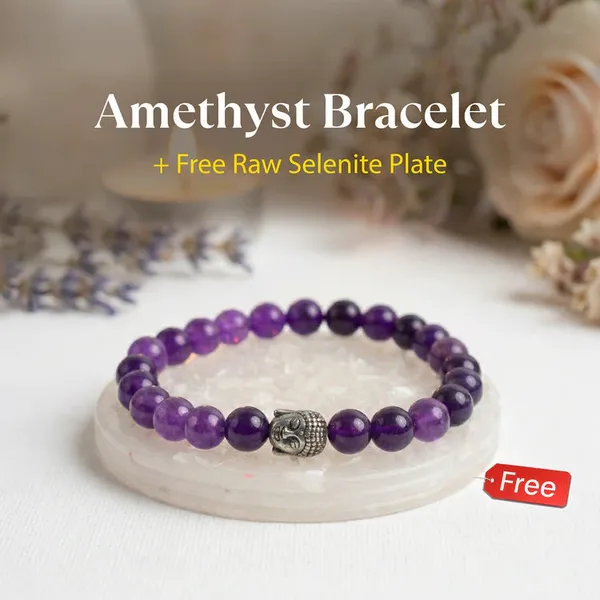 Amethyst_Bracelet_With_Free_Raw_Selenite_Plate