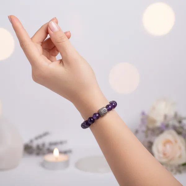 Amethyst_Bracelet_With_Free_Raw_Selenite_Plate