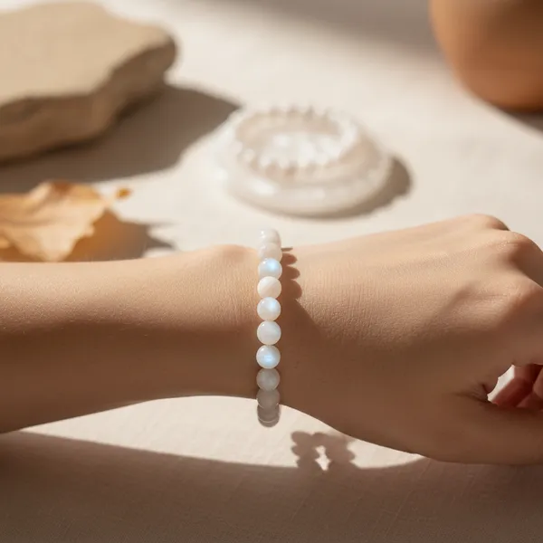 Moonstone_Bracelet_With_Free_Raw_Selenite_Plate