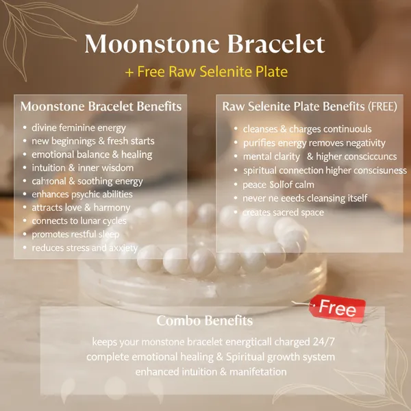 Moonstone_Bracelet_With_Free_Raw_Selenite_Plate