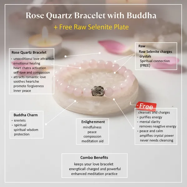 Rose_Quartz_Bracelet_With_Free_Raw_Selenite_Plate