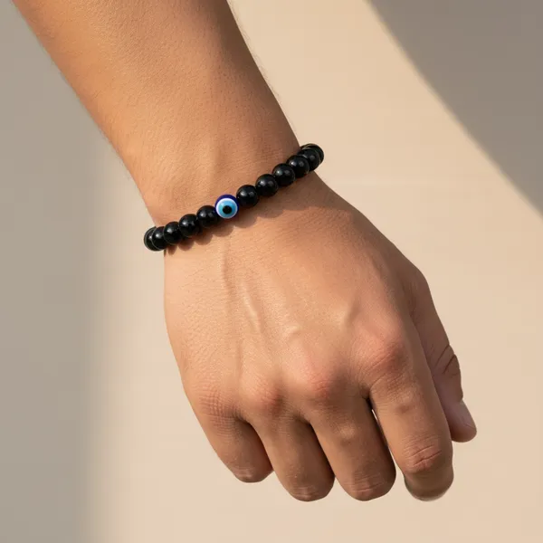 Black_Obsidian_Evil_Eye_Bracelet_With_Free_Raw_Selenite_Plate