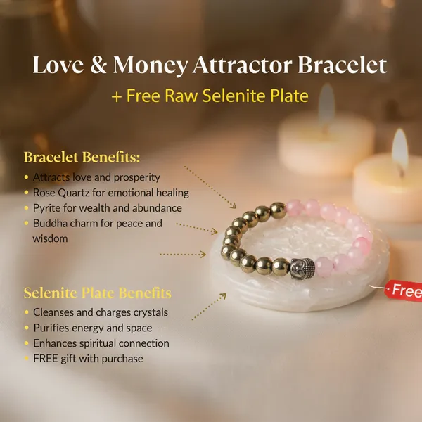 Love_Money_Attractor_Bracelet_With_Free_Raw_Selenite_Plate