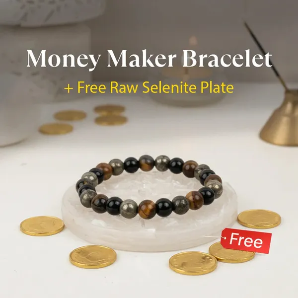 Money_Maker_Bracelet_With_Free_Raw_Selenite_Plate
