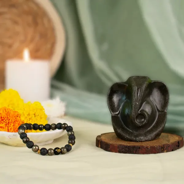 Pyrite_Ganesh_Ji_Murti_With_Wealth_Om_Pyrite_Bracelet