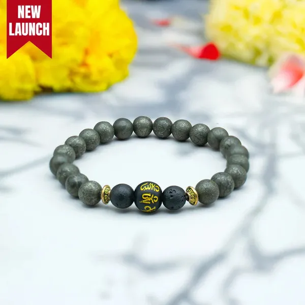 Raw_Pyrite_Bracelet_With_Buddha_Mantra