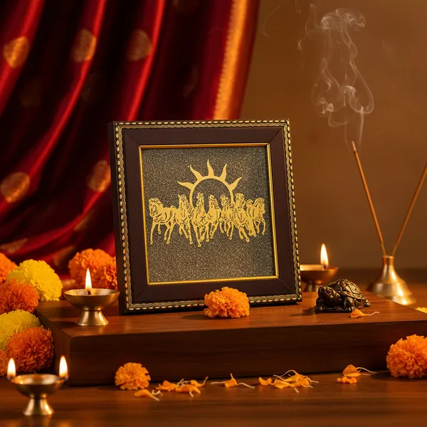 Vastu_Shakti_Combo_7_Horses_On_Pyrite_Frame_With_Pyrite_Tortoise