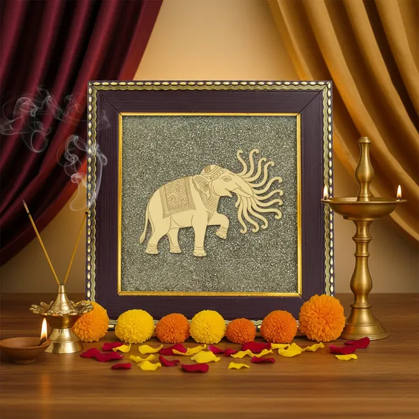 7_Trunk_Elephant_Airavata_On_Raw_Pyrite_Frame