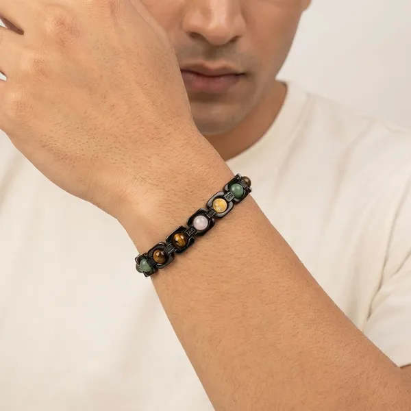 Black_Metal_Dhan_Yog_Bracelet_Black_For_Unisex
