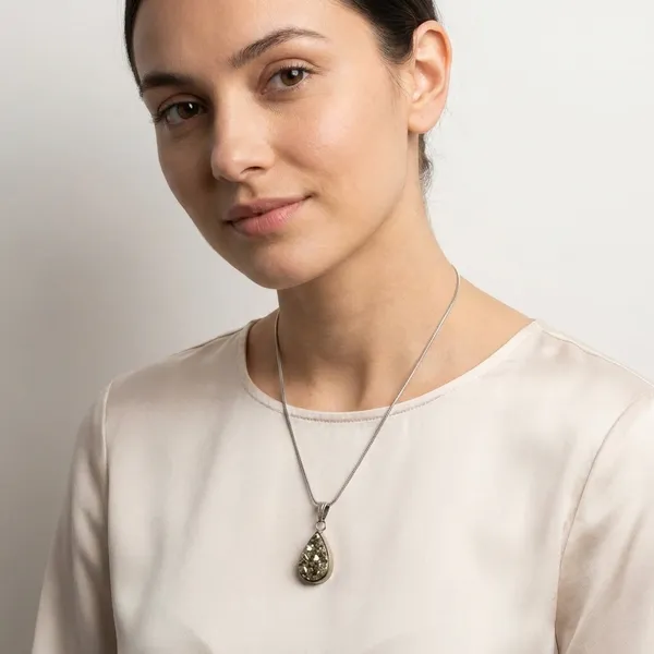 Grey_And_Silver_Raw_Pyrite_Drop_Pendant_For_Women