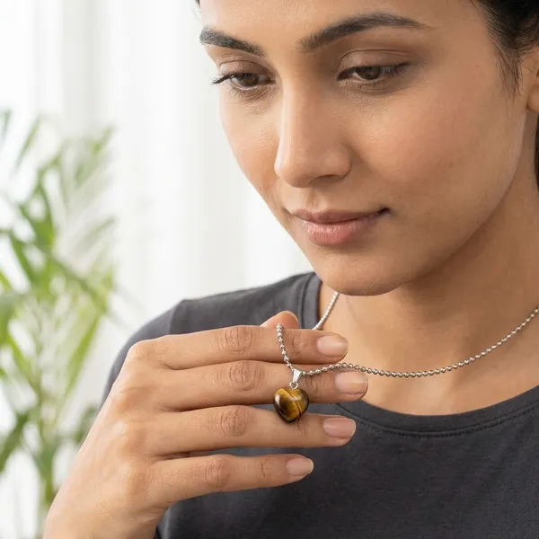 Silver_And_Brown_Tiger_Eye_Heart_Pendant_For_Unisex
