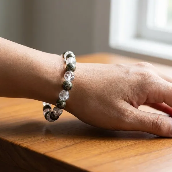 White_And_Brown_Super_Raw_Pyrite_Bracelet_For_Couples