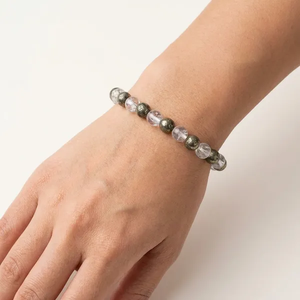 White_And_Brown_Super_Raw_Pyrite_Bracelet_For_Couples