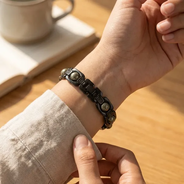 Metal_Raw_Pyrite_Bracelet_Black