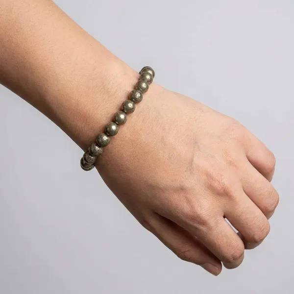 Raw_Pyrite_Bracelet_With_Free_Raw_Selenite_Plate