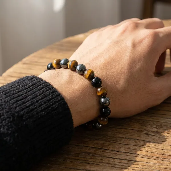 Black_And_Brown_Triple_Protection_Bracelet_For_Unisex