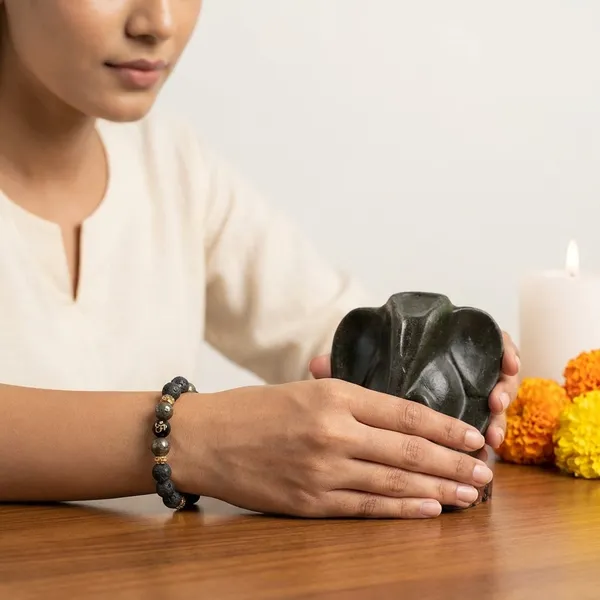 Pyrite_Ganesh_Ji_Murti_With_Wealth_Om_Pyrite_Bracelet