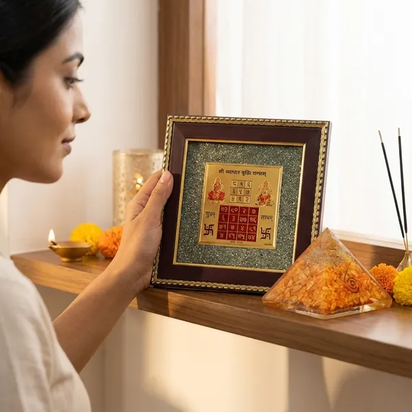 Vyapar_Vriddhi_Yantra_On_Pyrite_Frame_With_Free_Citrine_Pyramid