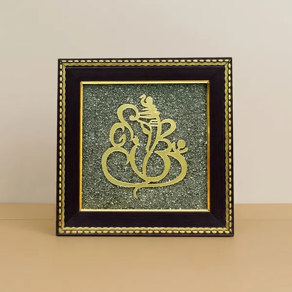 Golden_And_Grey_Ganesh_Ji_On_Raw_Pyrite_Frame_For_Unisex