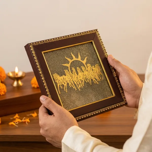Vastu_Shakti_Combo_7_Horses_On_Pyrite_Frame_With_Pyrite_Tortoise