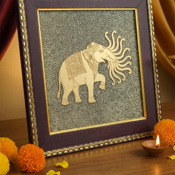 7_Trunk_Elephant_Airavata_On_Raw_Pyrite_Frame