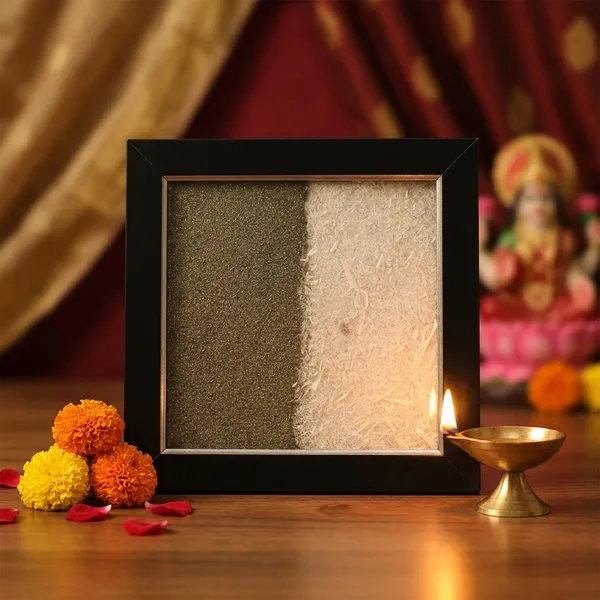 Dhan_Varsha_Frame_With_Pyrite_Selenite