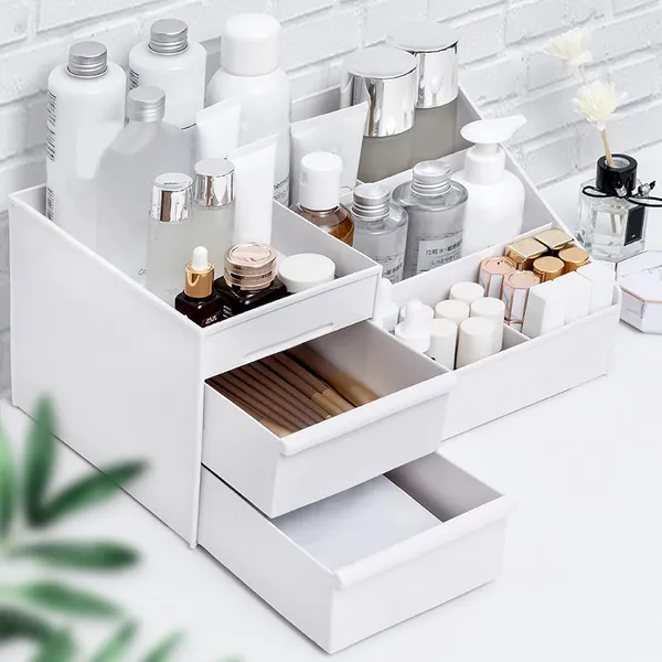 Plastic_Desktop_Organizer_Box_With_Pull-Out_Drawer__Small_Storage_Container_For_Office,_Home_And_Craft_Supplies