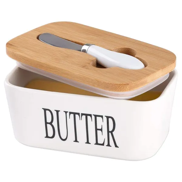 Ceramic_Butter_Dish_With_Wooden_Lid,_Stainless_Steel_Knife_And_Silicone_Seal__Airtight_Butter_Keeper_For_Countertop